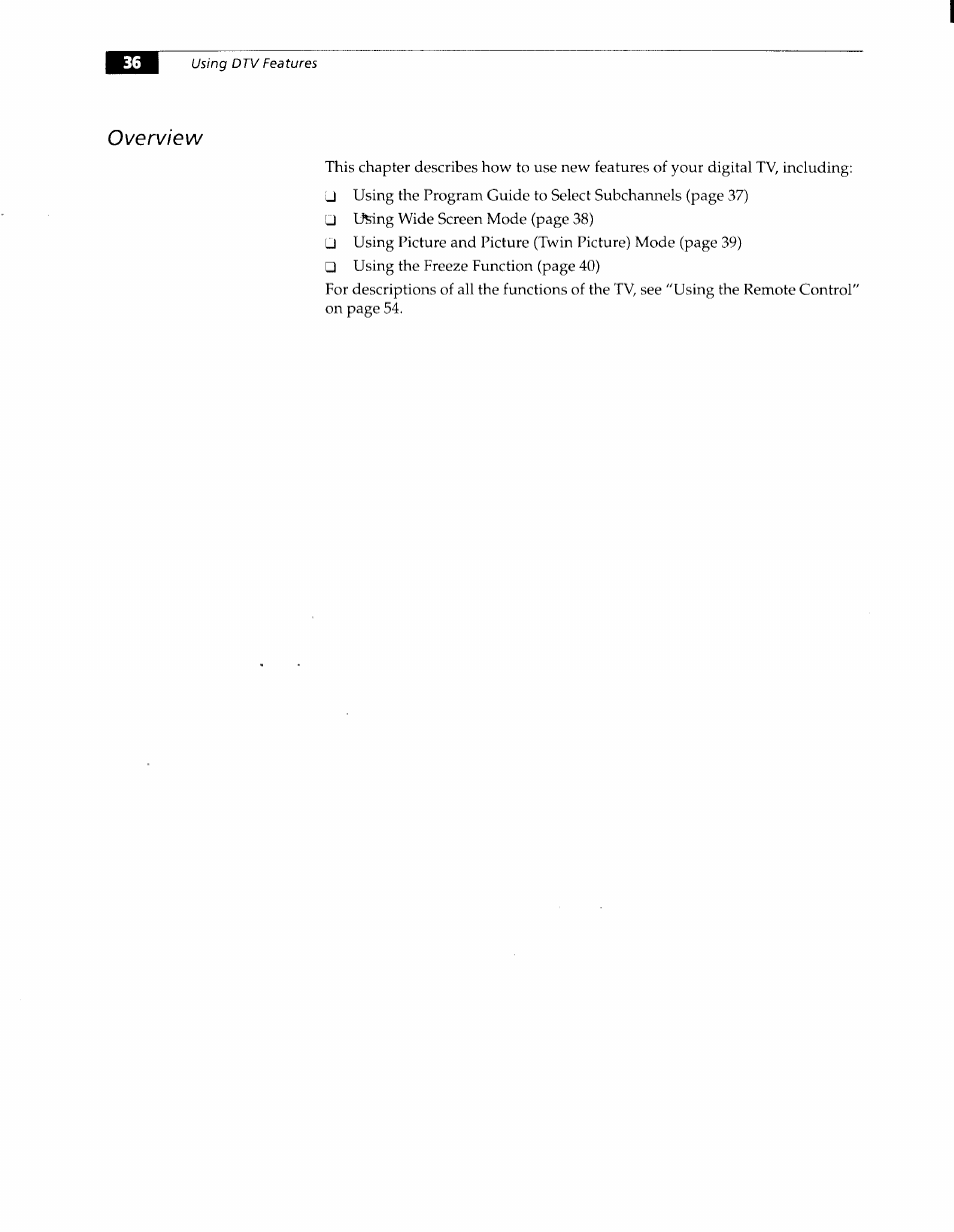 Overview | Sony KW-34HD1 User Manual | Page 34 / 65