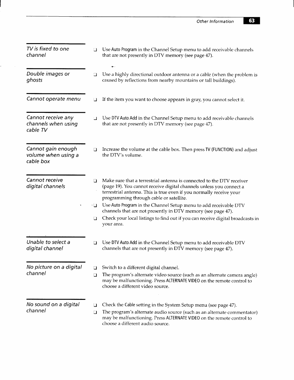 Sony KW-34HD1 User Manual | Page 61 / 65
