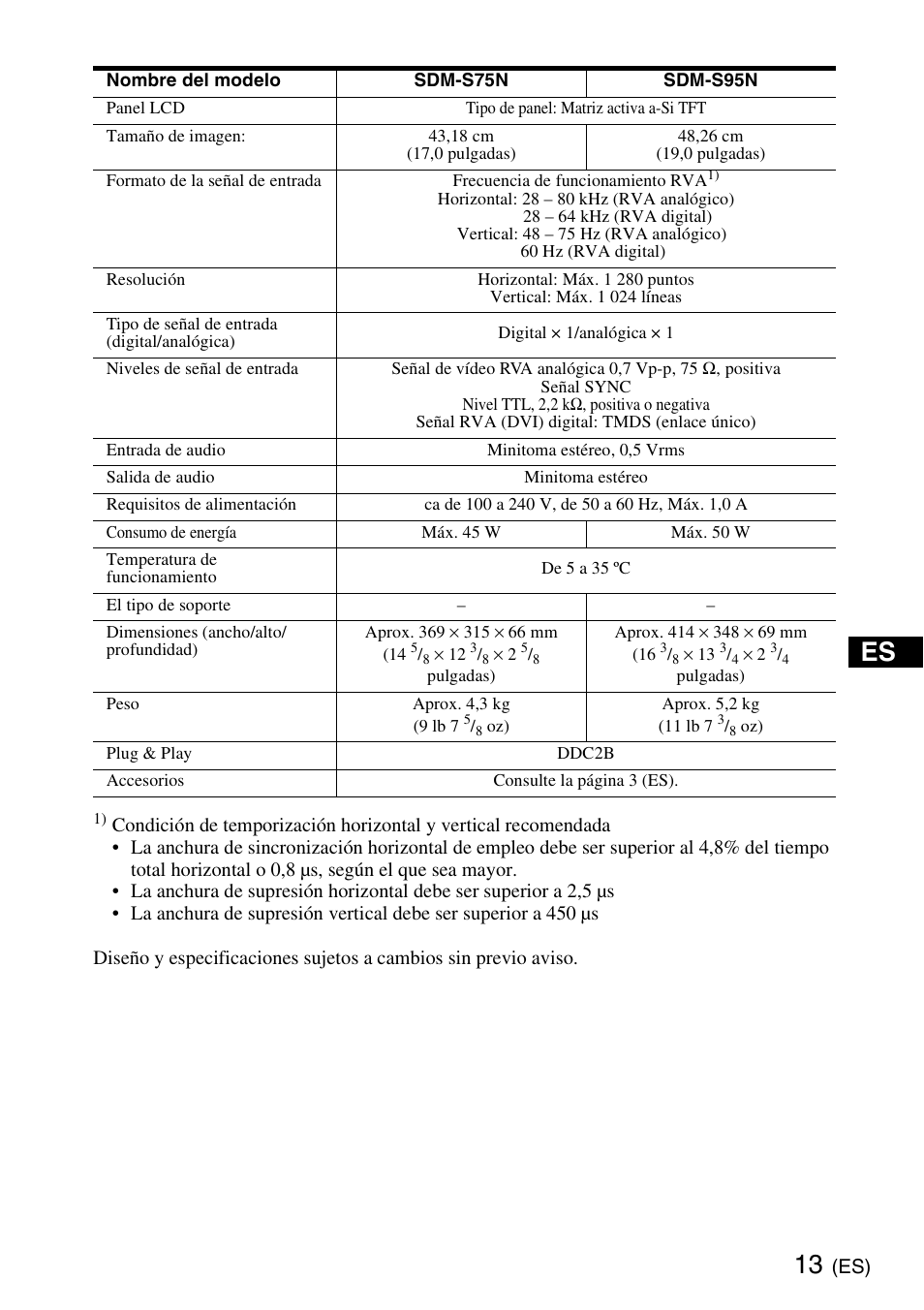 Sony SDM-S95ERB User Manual | Page 37 / 52