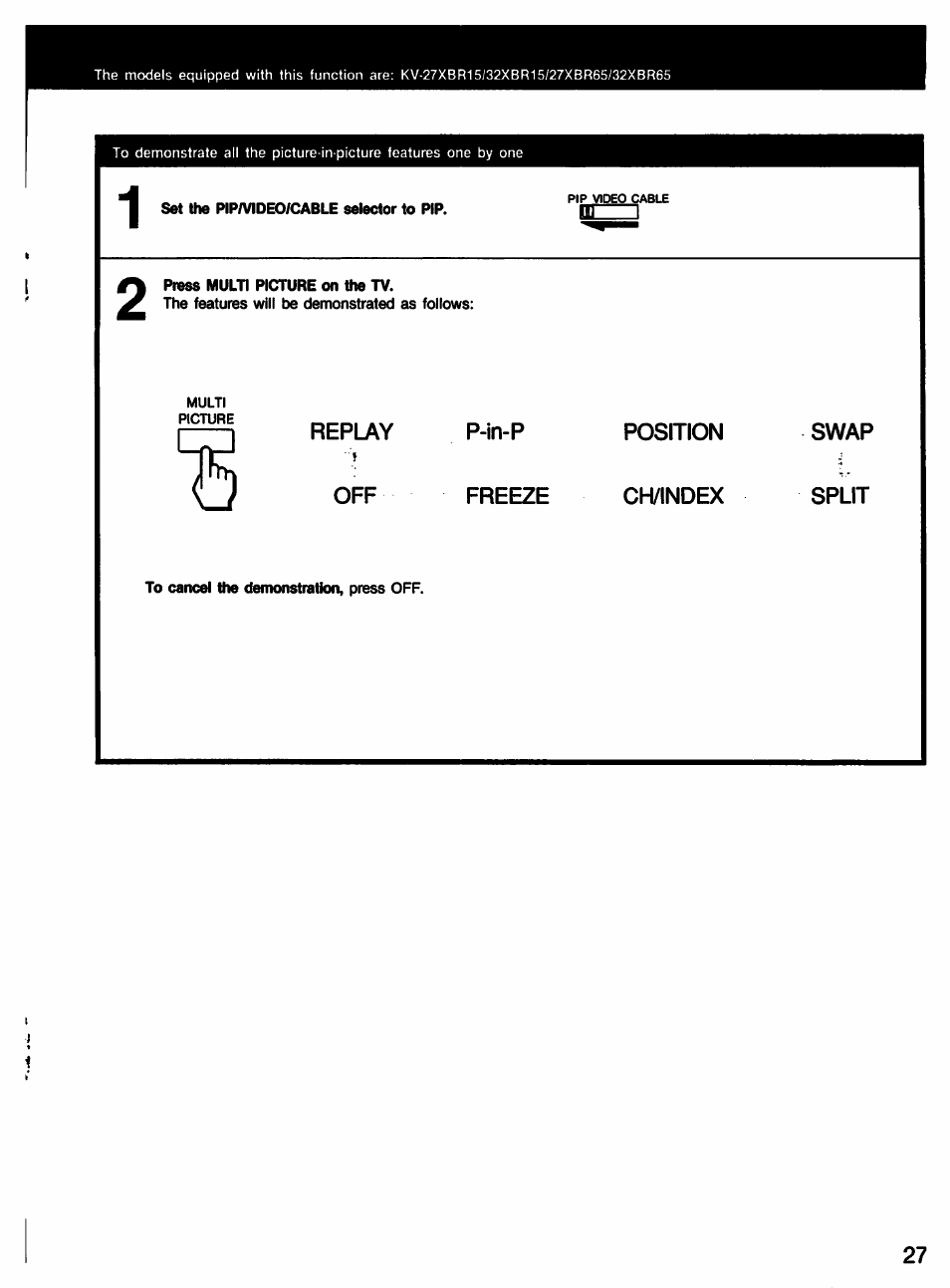 Sony KV-27XBR65 User Manual | Page 27 / 51