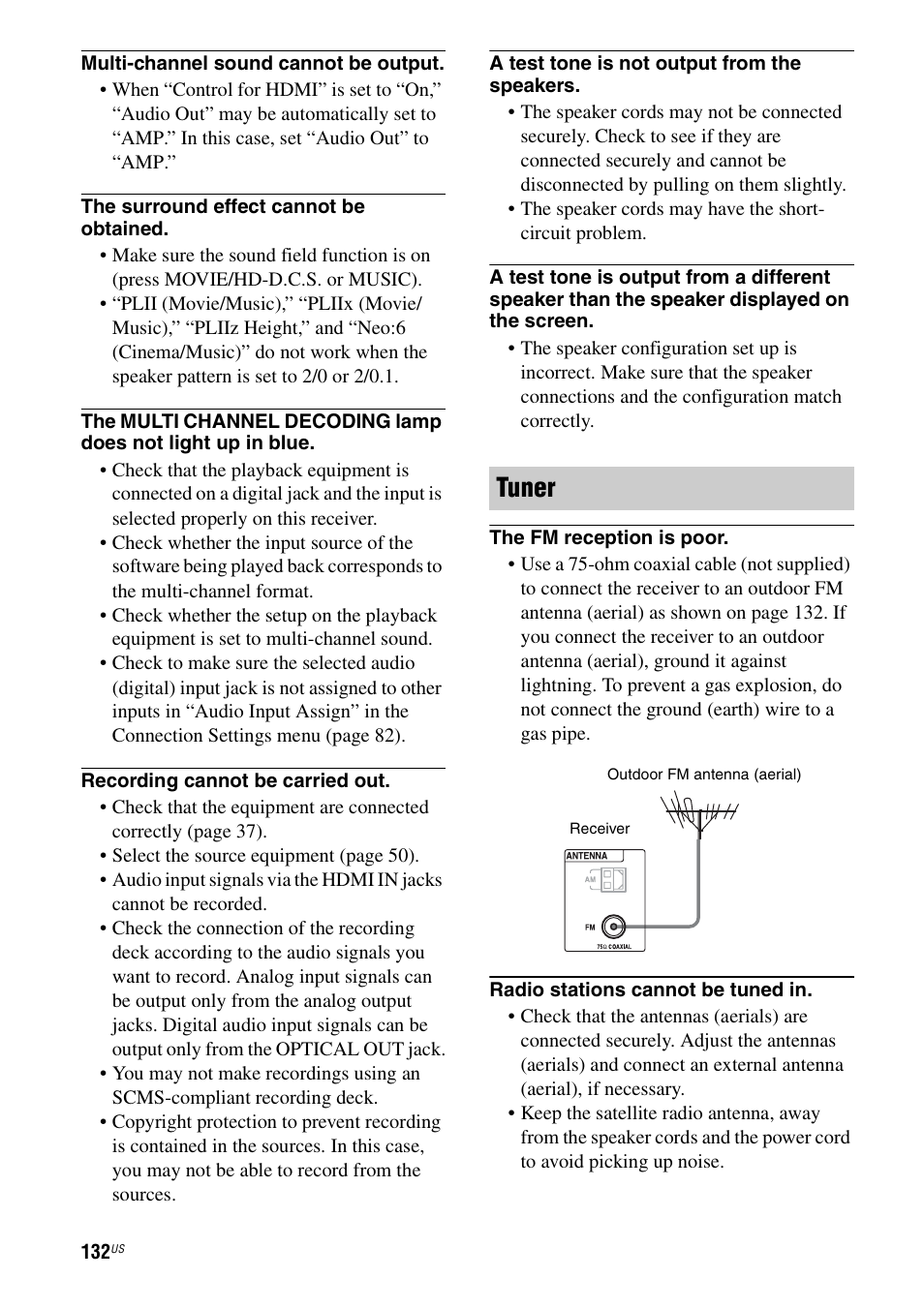 Tuner | Sony STR-DA3700ES User Manual | Page 132 / 146