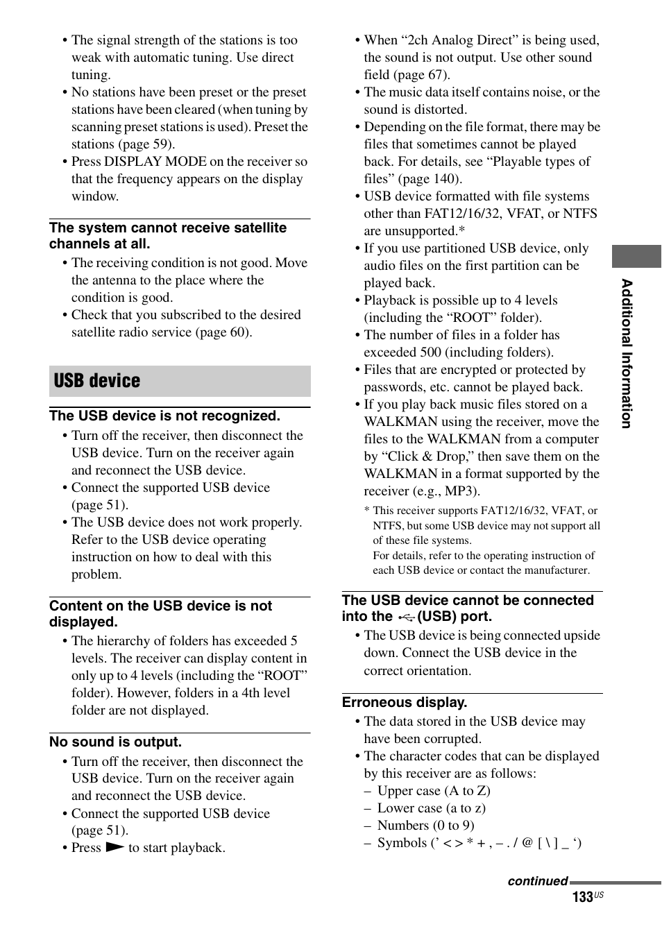 Usb device | Sony STR-DA3700ES User Manual | Page 133 / 146