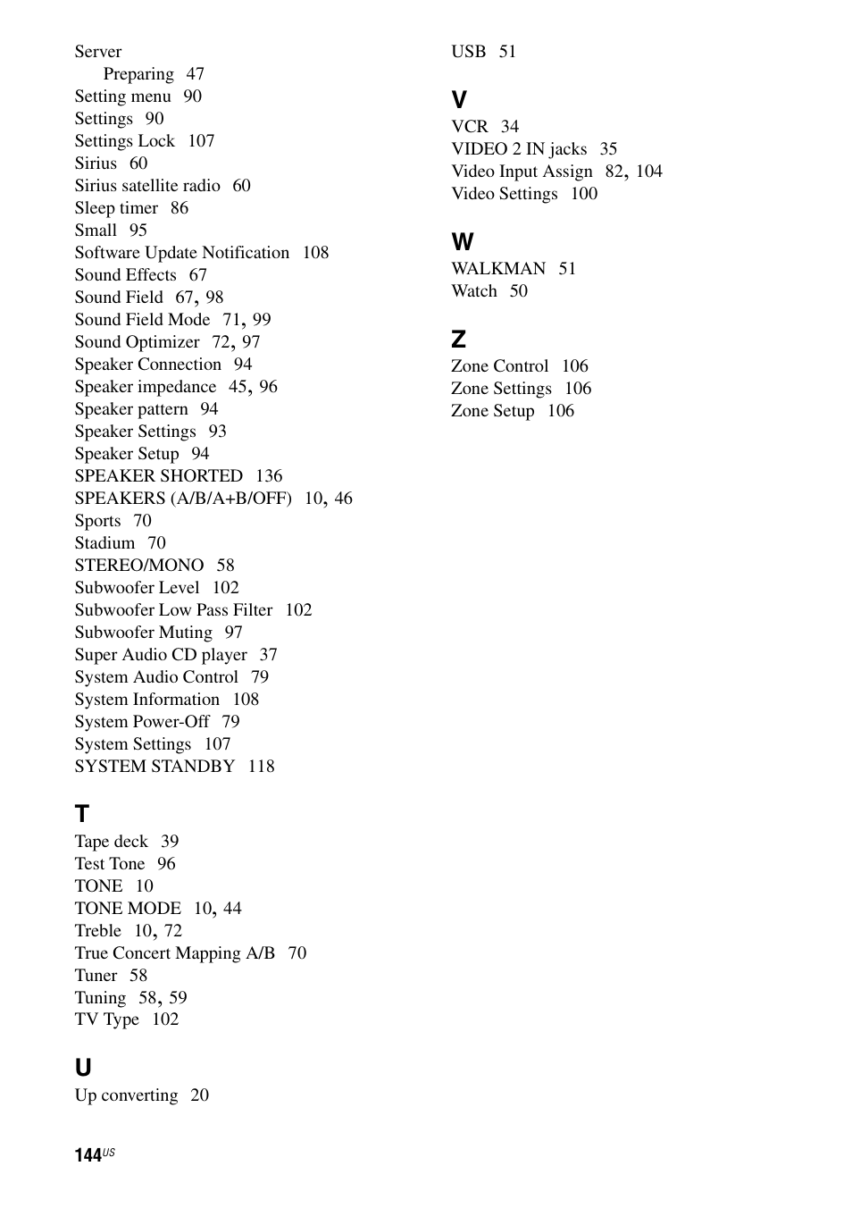 Sony STR-DA3700ES User Manual | Page 144 / 146