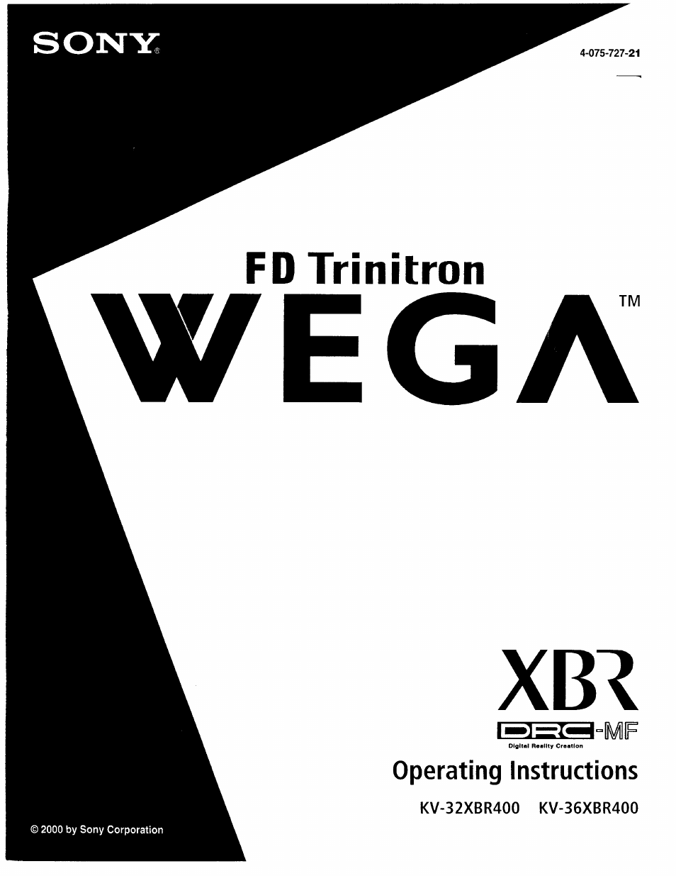 Sony KV-36XBR400 User Manual | 54 pages