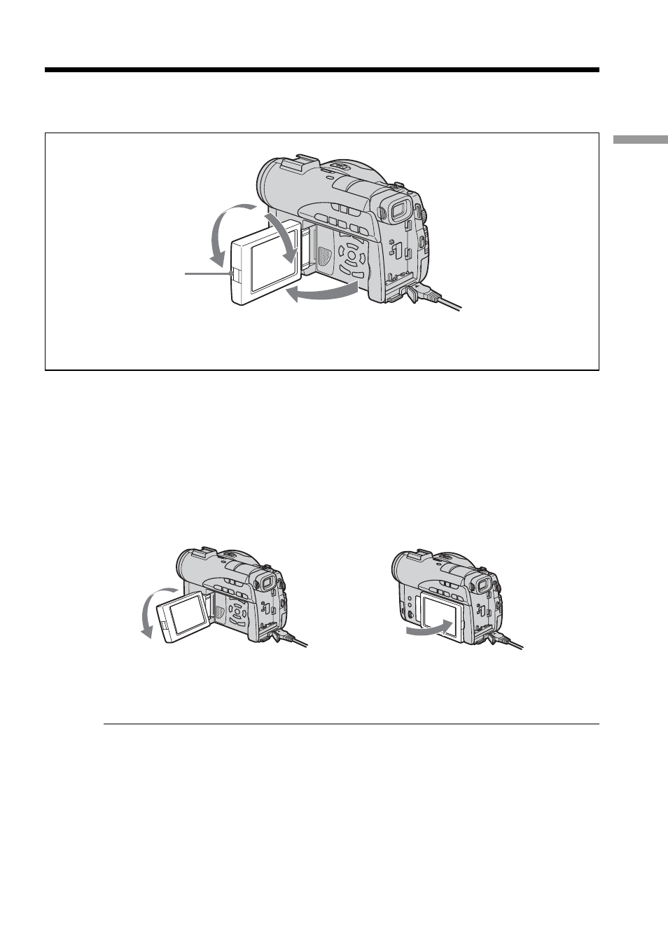 Step 2 opening the lcd screen | Sony DCR-DVD100 User Manual | Page 19 / 148