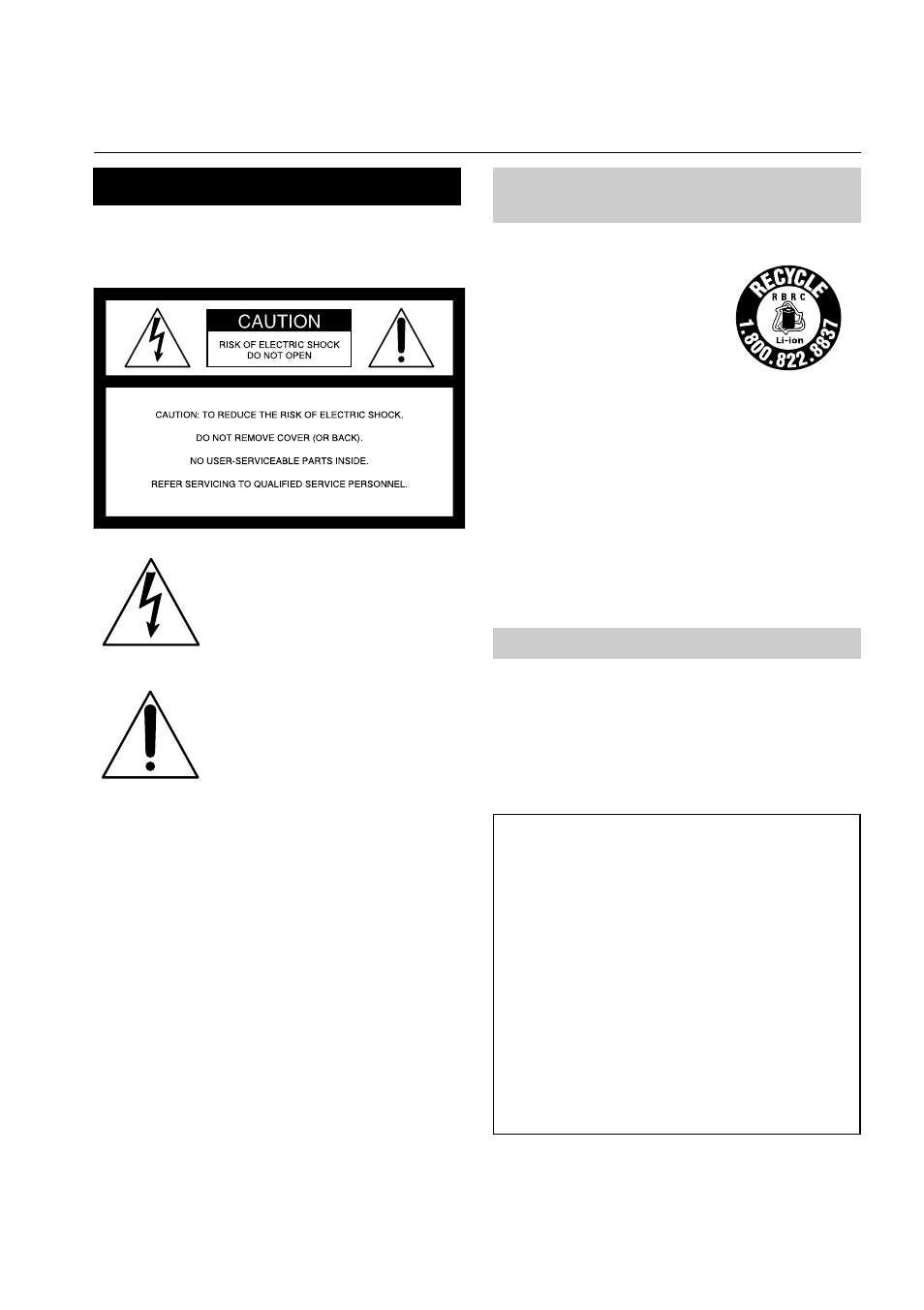 Warning | Sony DCR-DVD100 User Manual | Page 2 / 148