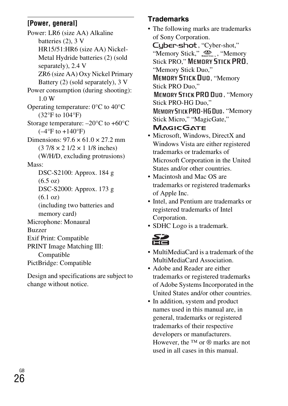 Sony DSC-S2100 User Manual | Page 26 / 52