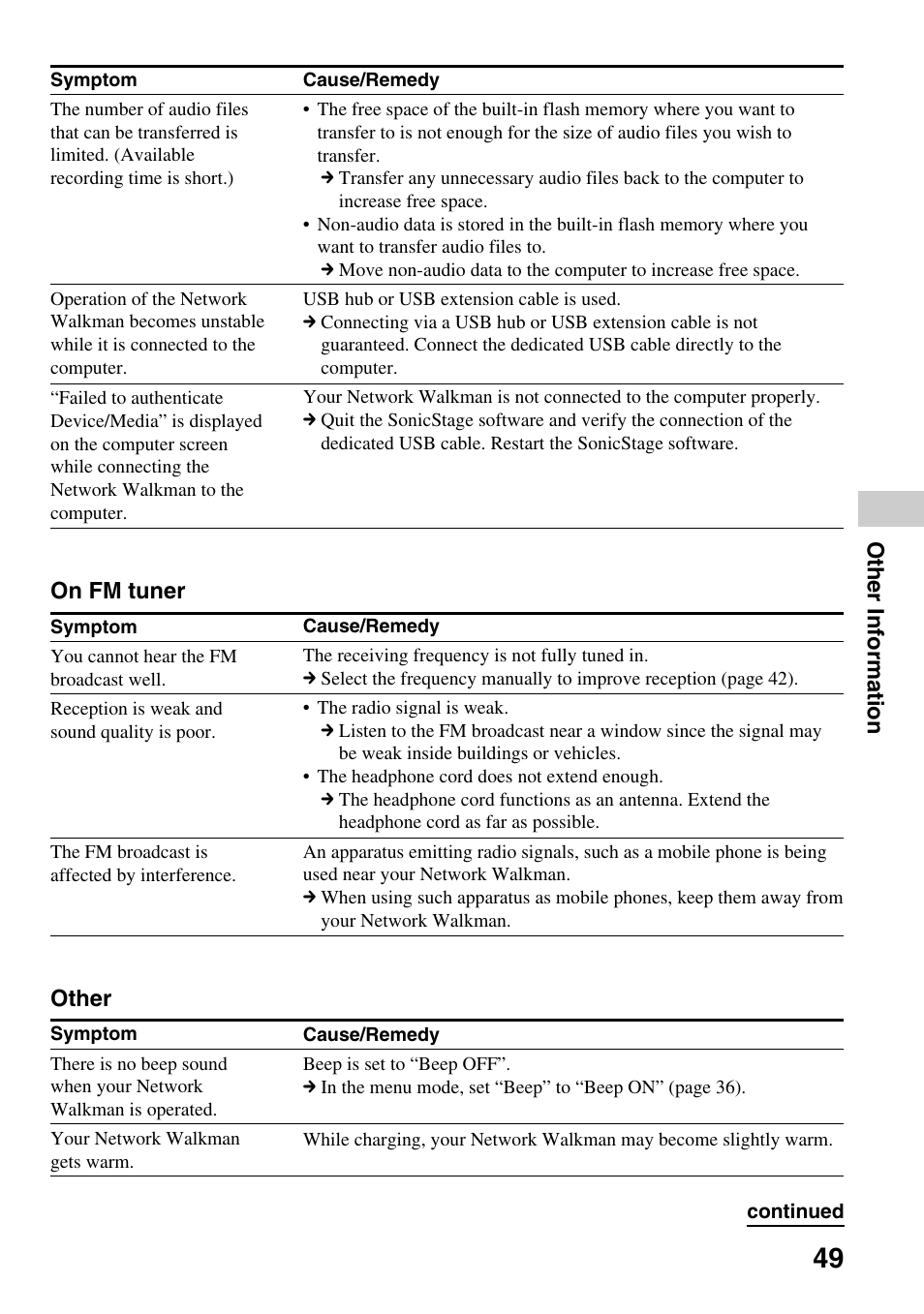 Sony NW-E505 User Manual | Page 49 / 59