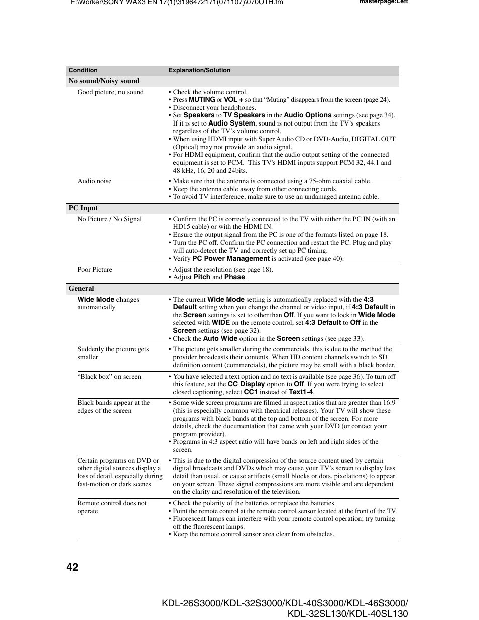 Sony KDL-40SL130 User Manual | Page 42 / 48