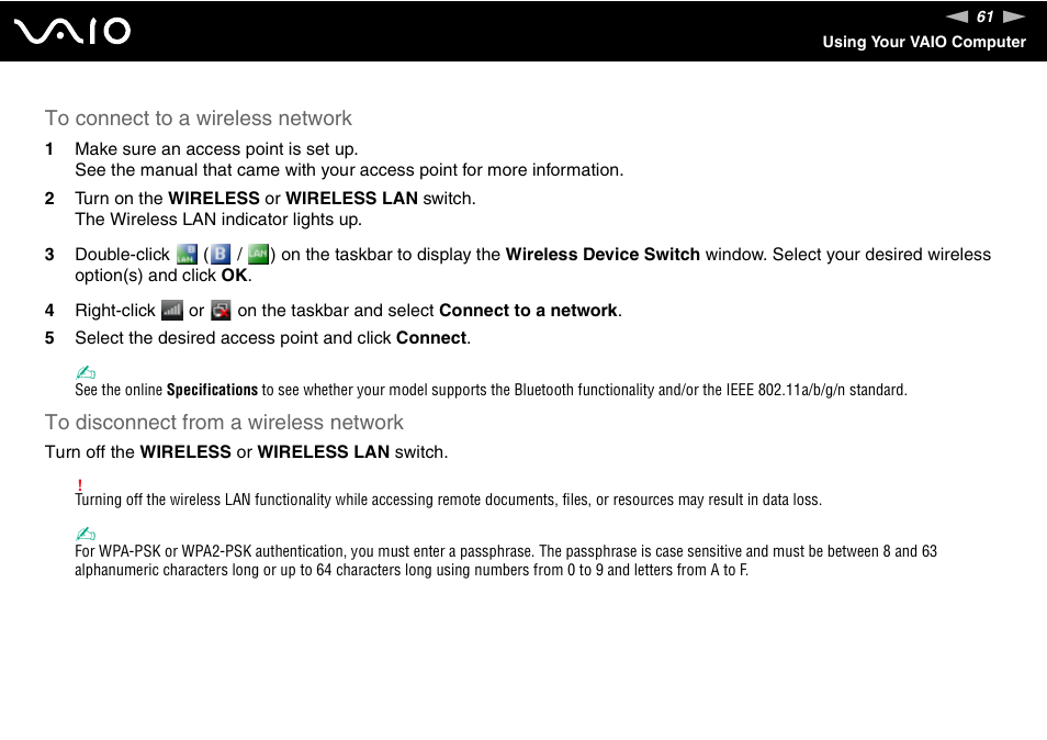 Sony VGN-BX740 User Manual | Page 61 / 231