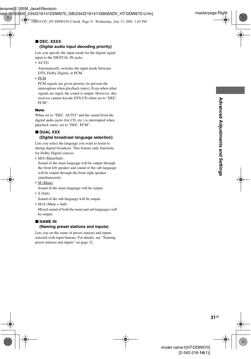 Sony HT-DDW670 User Manual | Page 31 / 44