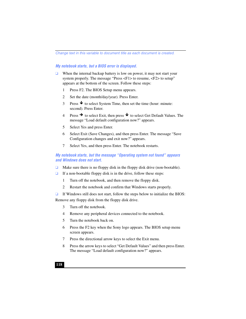 Sony PCG-FX270K User Manual | Page 118 / 138