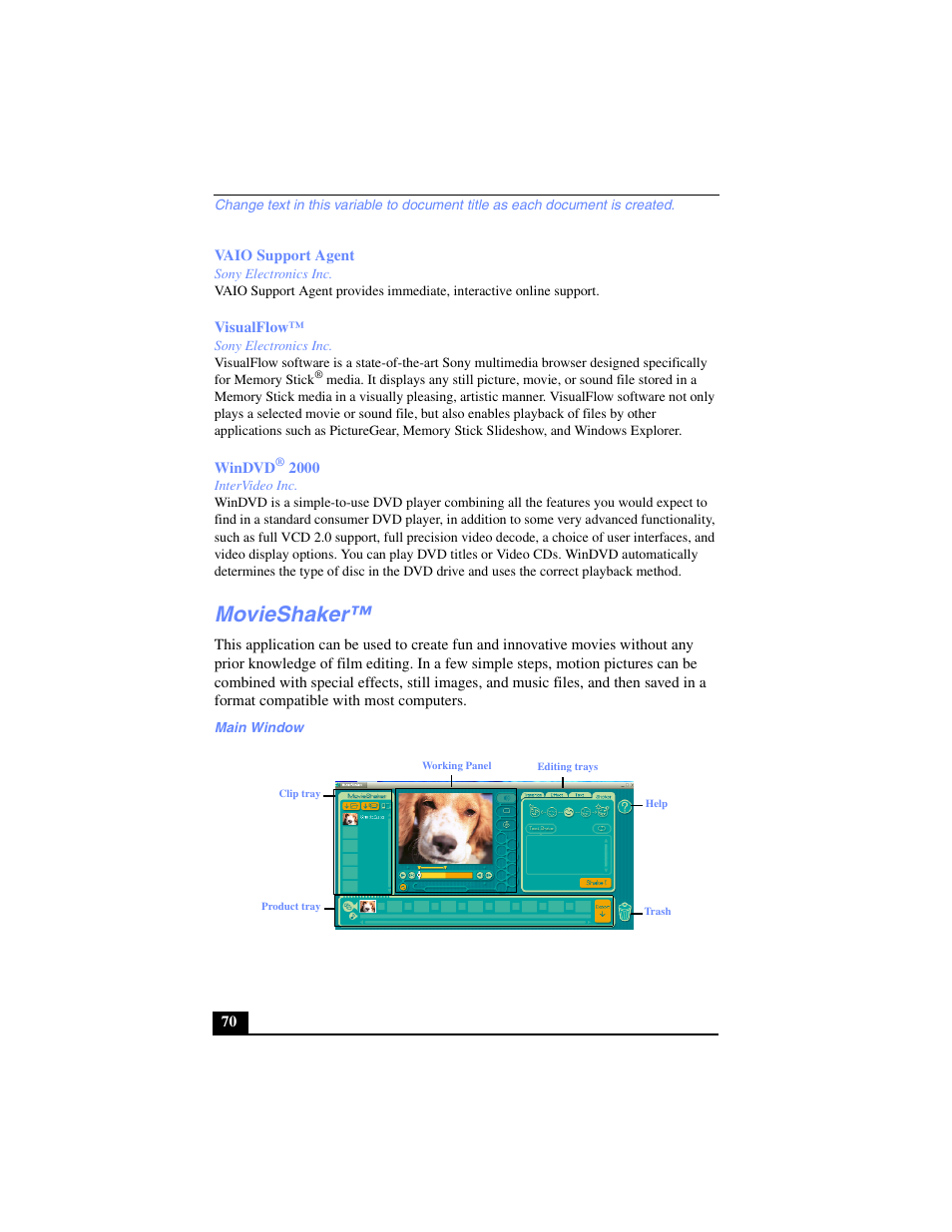 Movieshaker | Sony PCG-FX270K User Manual | Page 70 / 138