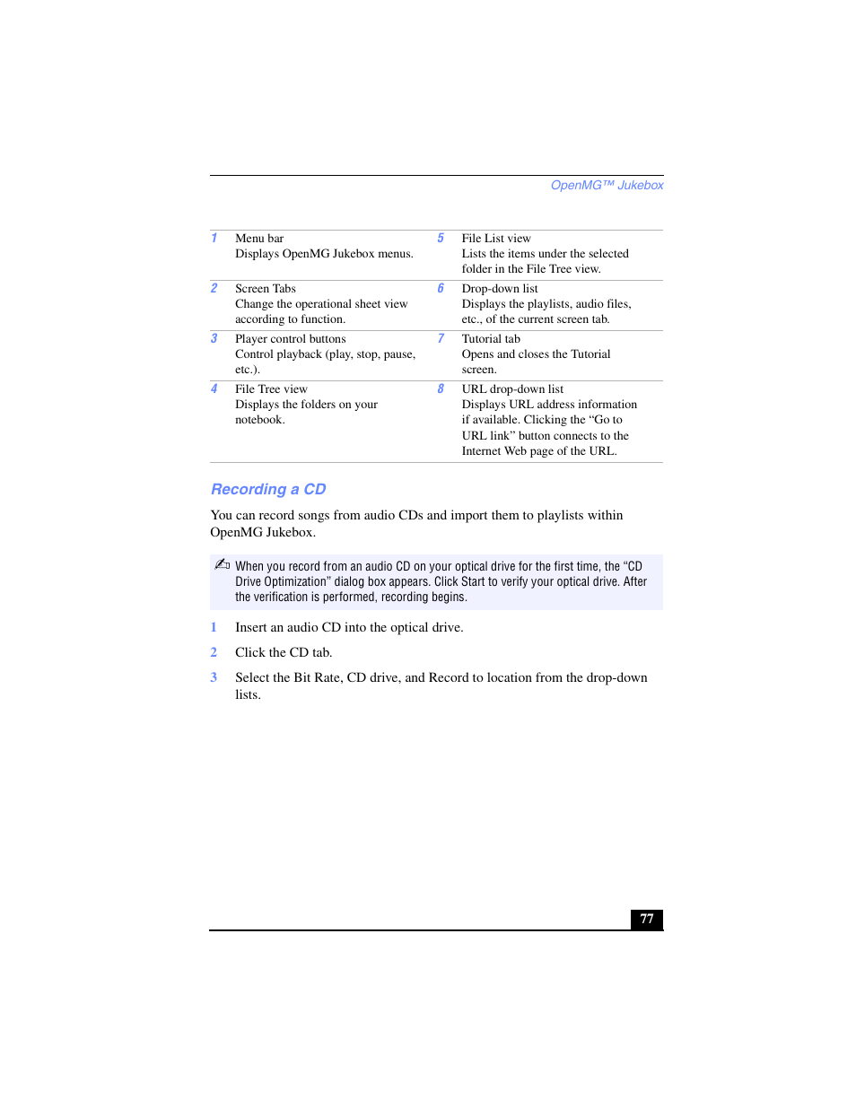 Recording a cd | Sony PCG-FX270K User Manual | Page 77 / 138