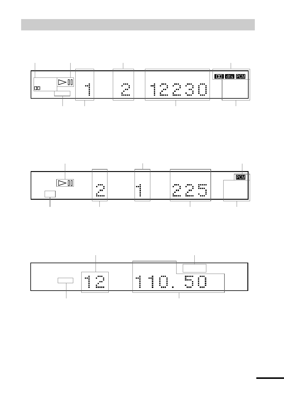 Front panel display | Sony HCD-S500 User Manual | Page 11 / 84