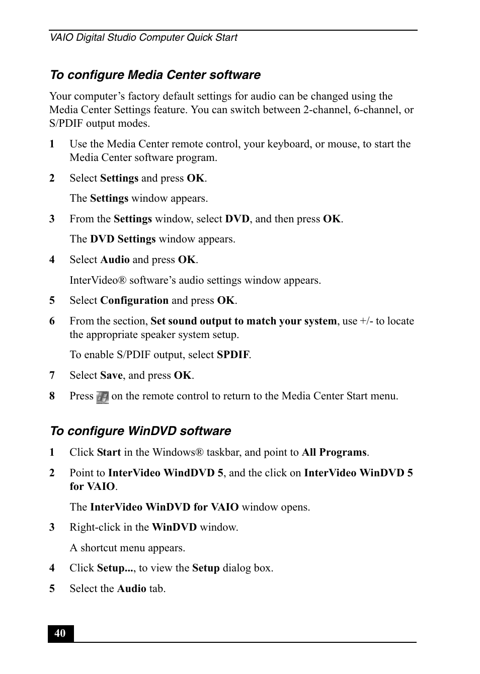 Sony VGC-RA820G User Manual | Page 40 / 72