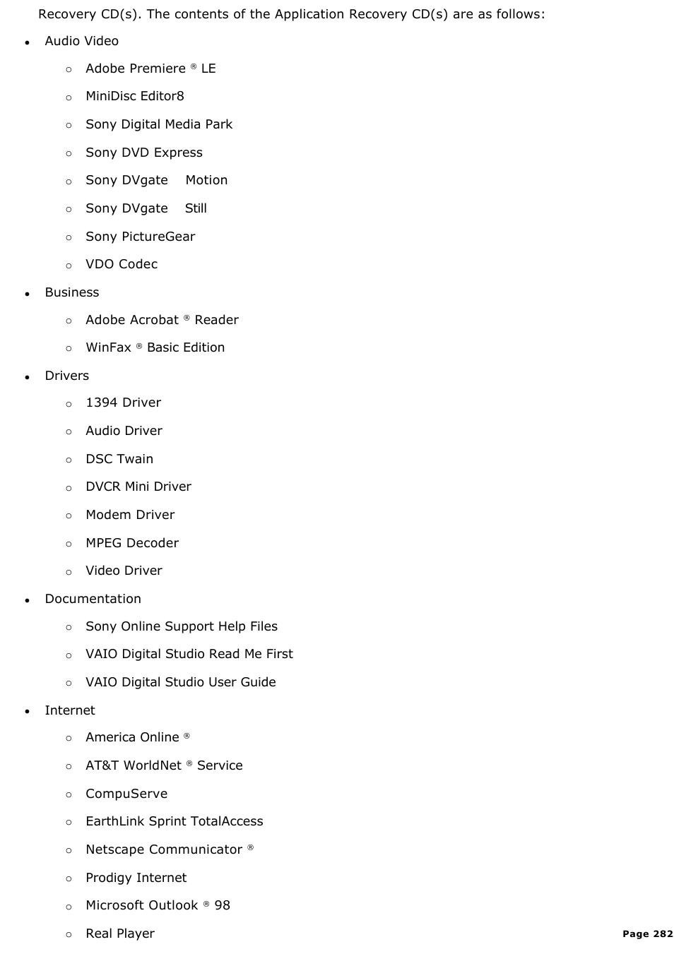 Sony PCV-E314DS User Manual | Page 282 / 855