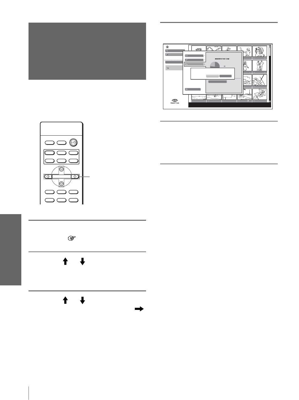 Initializing a “memory stick” — format, Press m or m to select “option”, and press enter, Press enter again | Sony VPL-HS20 User Manual | Page 58 / 240