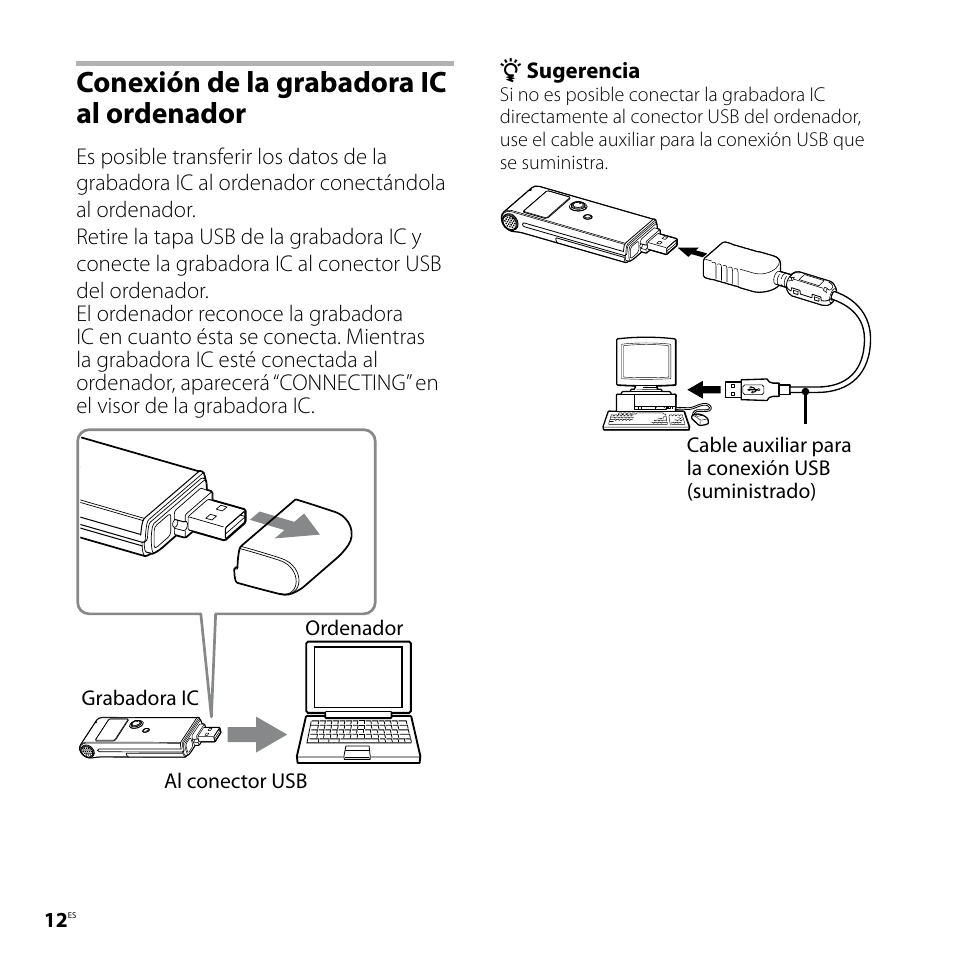Conexión de la grabadora ic al ordenador | Sony ICD-UX80 User Manual | Page 40 / 60