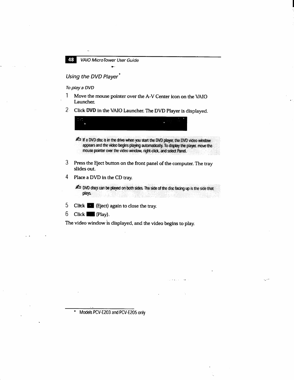 Using the dvd player, Using, the dvd player | Sony PCV-E205 User Manual | Page 56 / 119