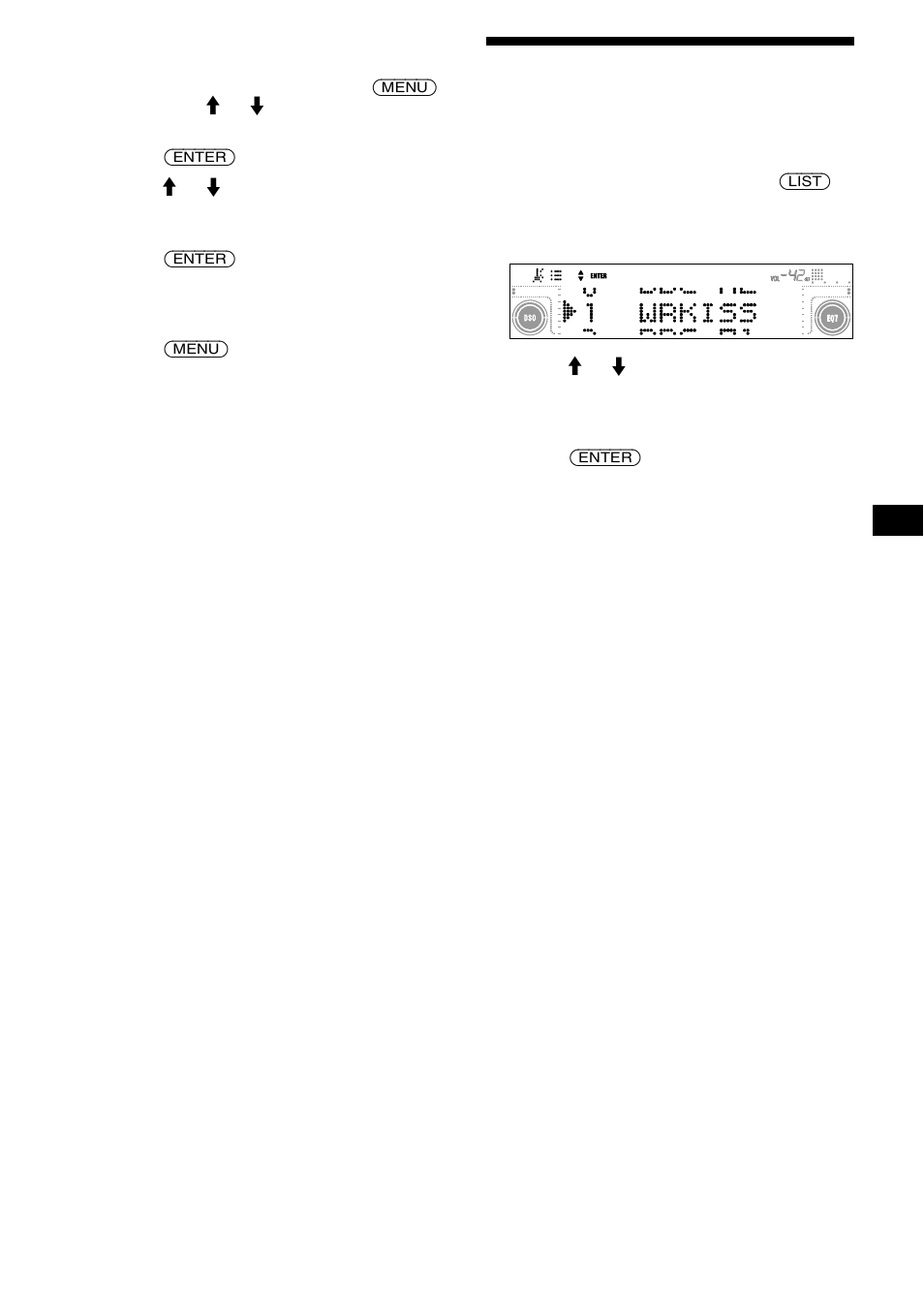 Tuning in a station through a list, List-up | Sony CDX-M630 User Manual | Page 15 / 88