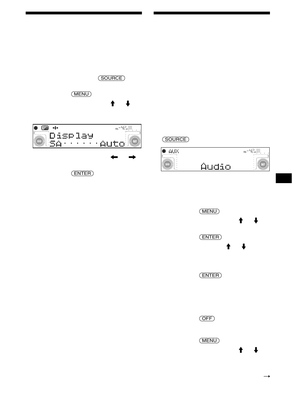 Sélection de l’analyseur de spectre (sa), Raccordement d’un appareil audio auxiliaire, Sélection de l’analyseur de spectre | Raccordement d’un appareil audio, Auxiliaire, 23 sélection de l’analyseur de spectre (sa) | Sony CDX-M630 User Manual | Page 49 / 88