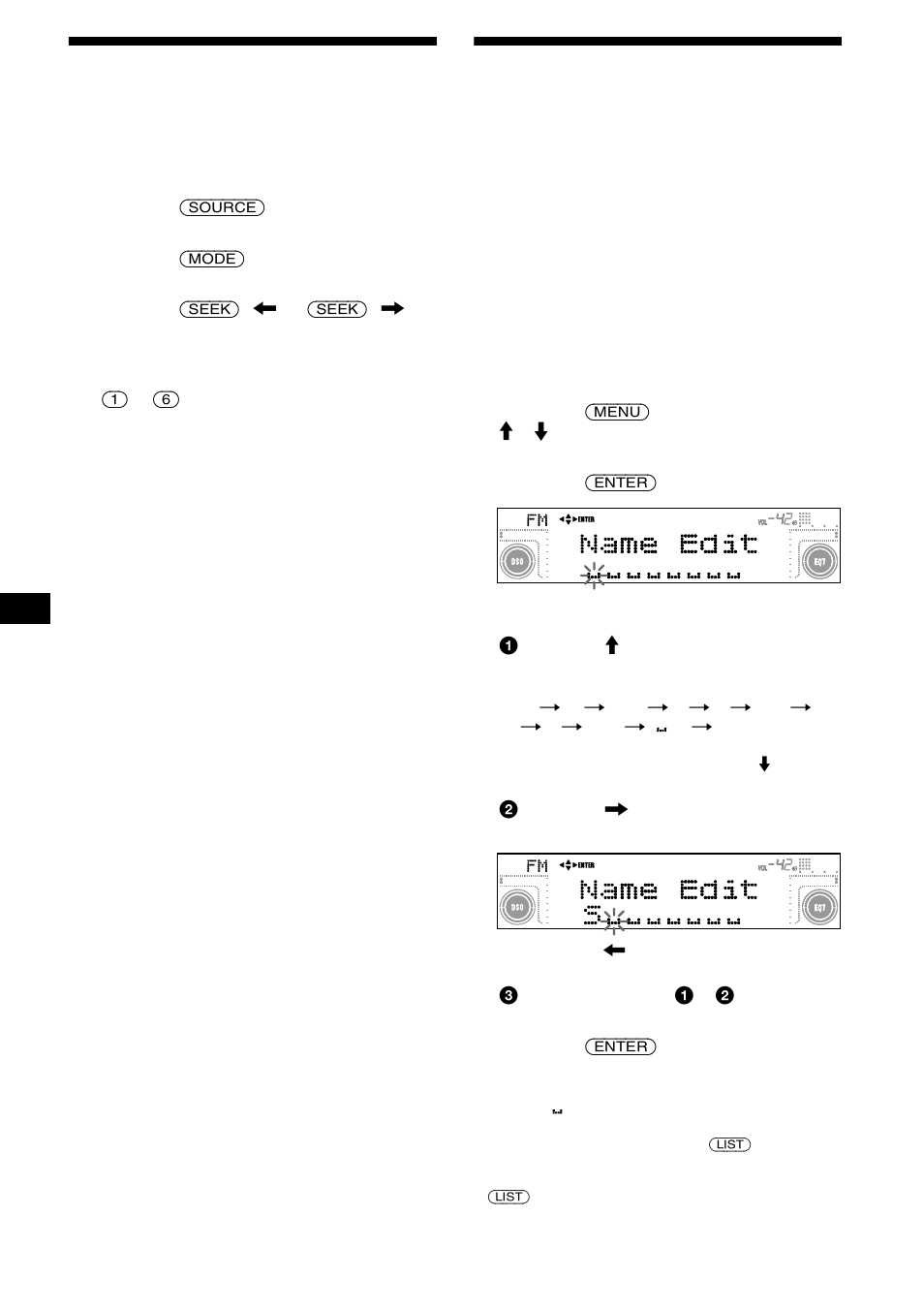 Almacenamiento de las emisoras deseadas, Almacenamiento de nombres de emisoras, Memorando de emisoras | Almacenamiento de las emisoras, Deseadas, 16 almacenamiento de las emisoras deseadas | Sony CDX-M630 User Manual | Page 72 / 88