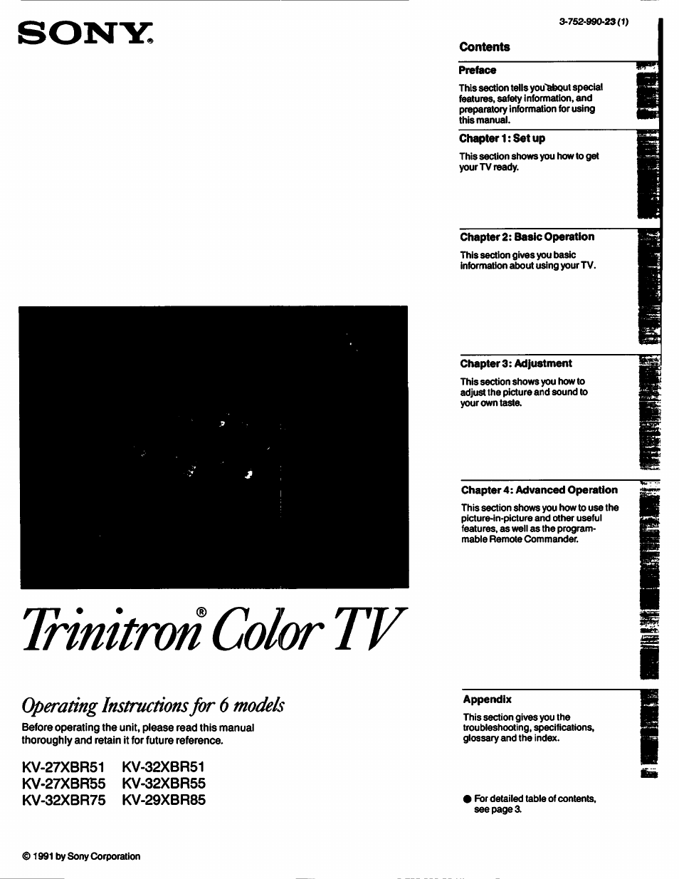 Sony KV-27XBR55 User Manual | 70 pages