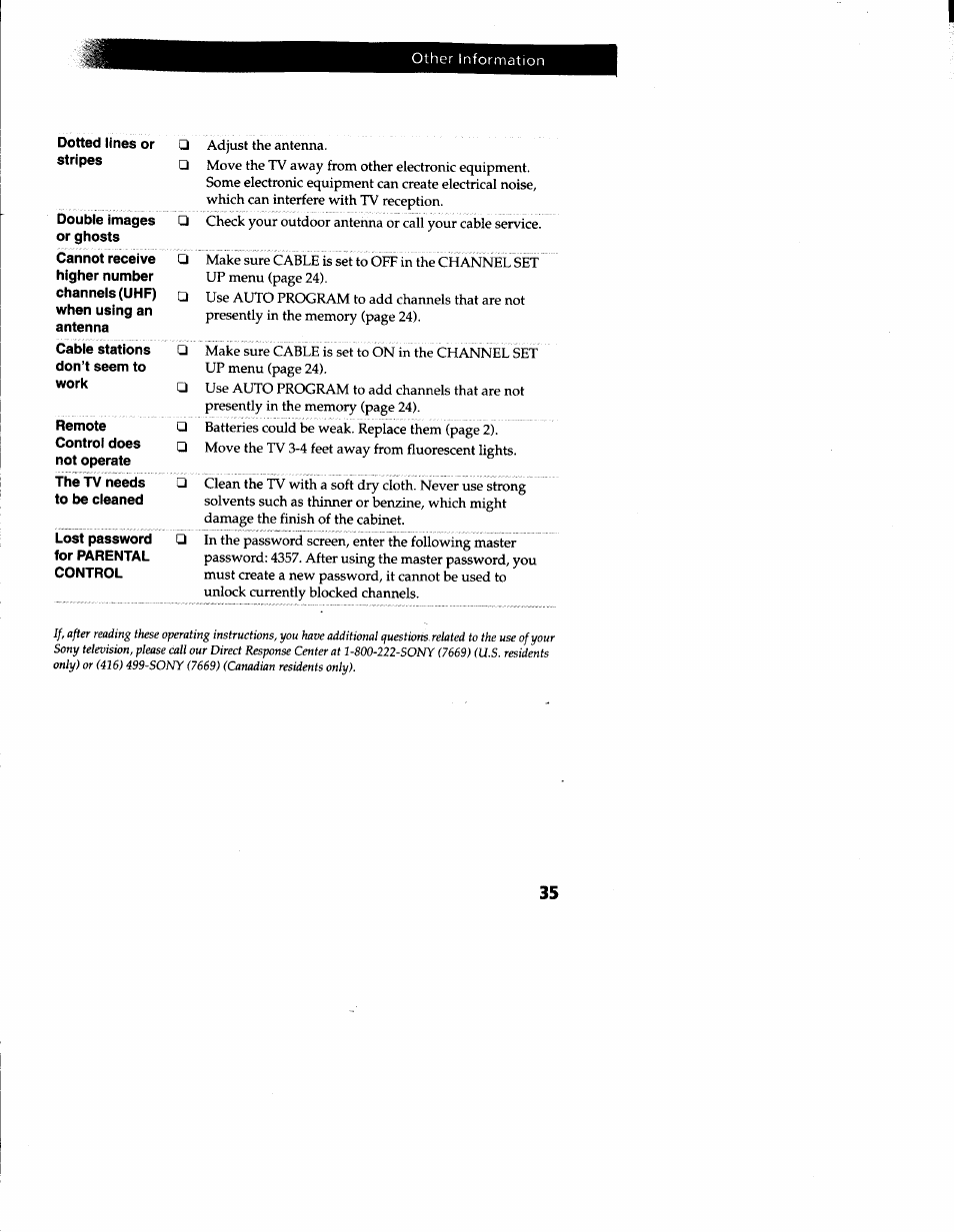 Sony KV-27V66 User Manual | Page 36 / 39