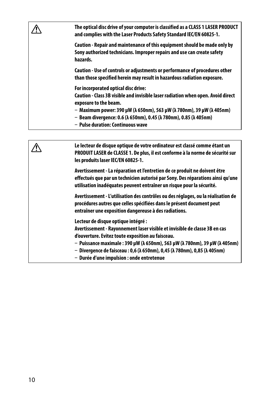 Sony SVL24112FXB User Manual | Page 10 / 32