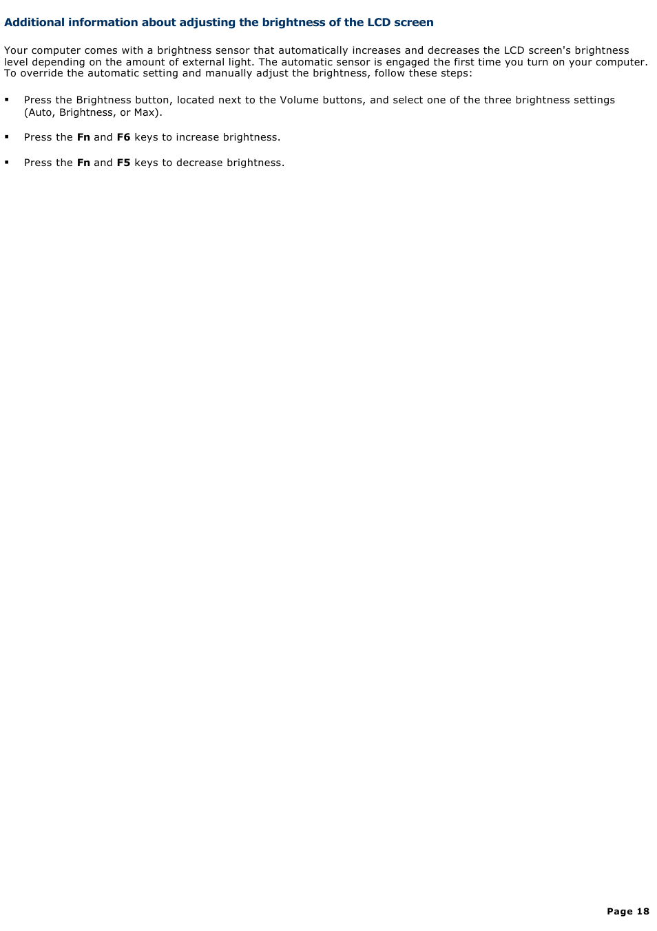 Sony VGN-A140B User Manual | Page 18 / 315