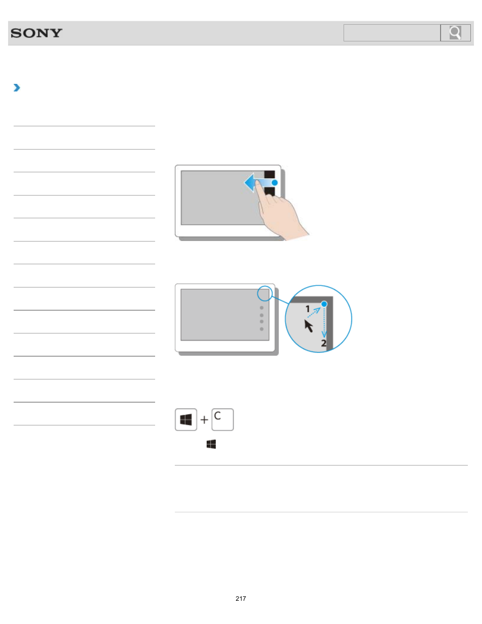 Opening the charms, Details, How to use | Search | Sony SVL24145CXB User Manual | Page 217 / 541