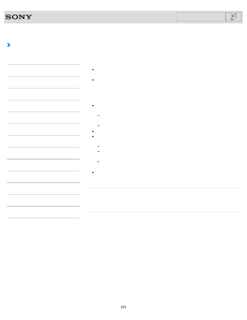 Notes on sleep mode, How to use, Search | Sony SVL24145CXB User Manual | Page 223 / 541