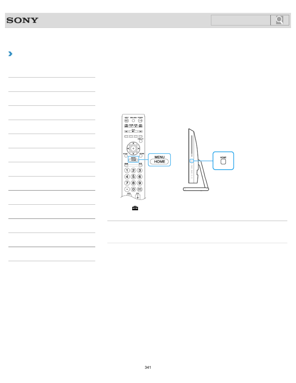 Enjoying sounds from connected audio system, How to use, Search | Sony SVL24145CXB User Manual | Page 341 / 541