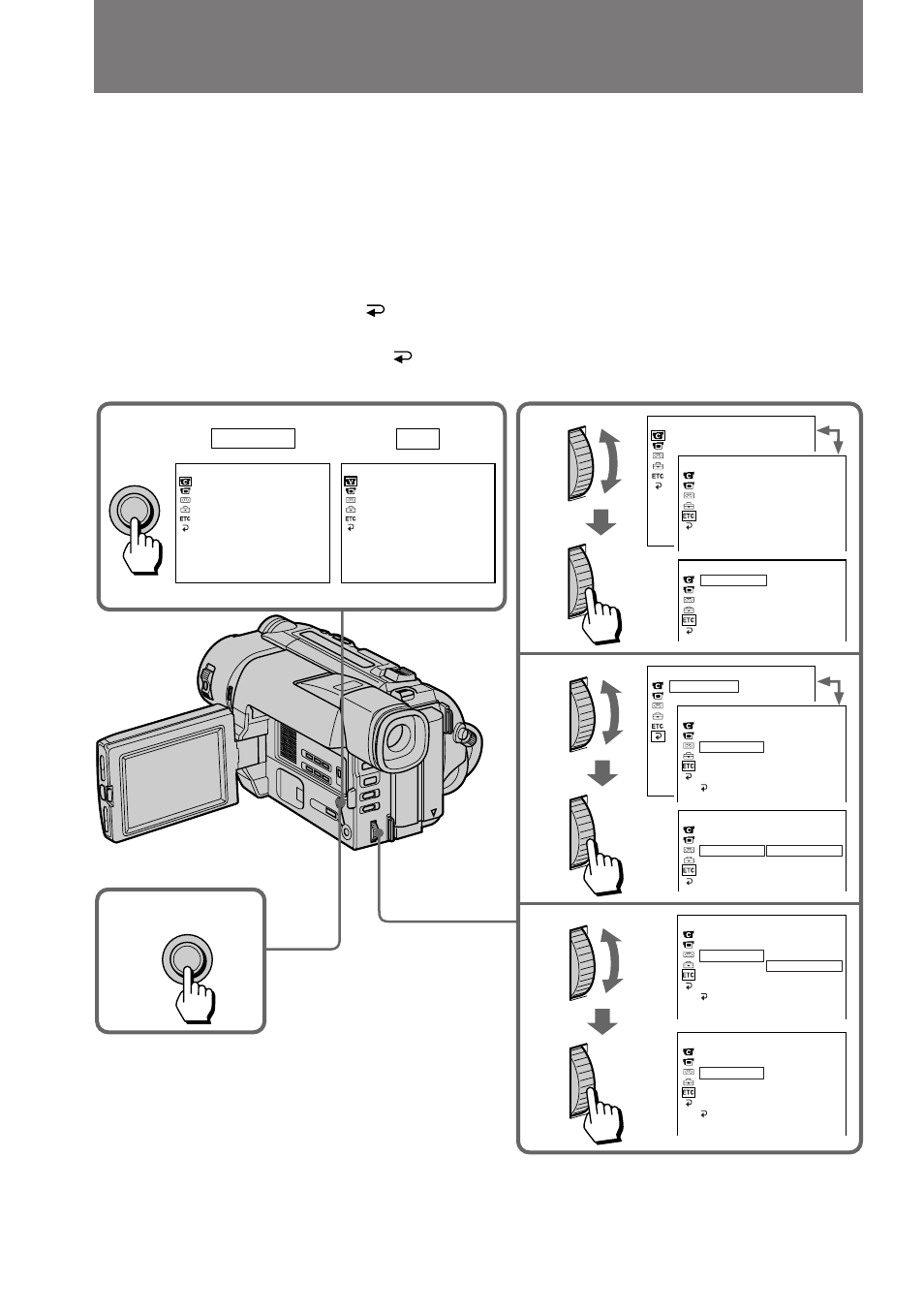 Changing the mode settings | Sony CCD-TRV85 User Manual | Page 28 / 88