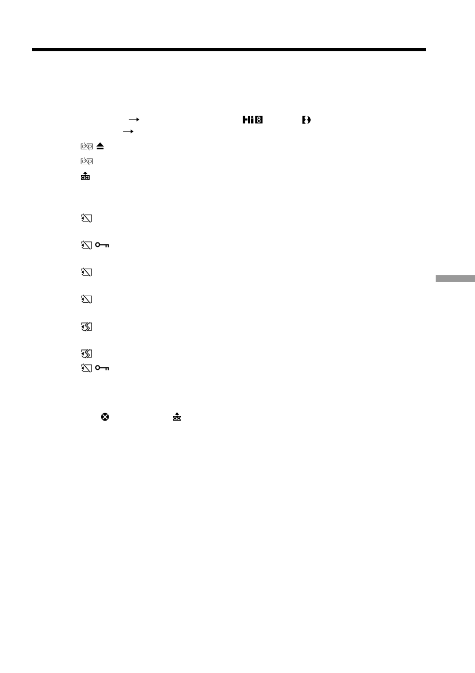 Warning indicators and messages | Sony DCR-TRV120 User Manual | Page 115 / 132