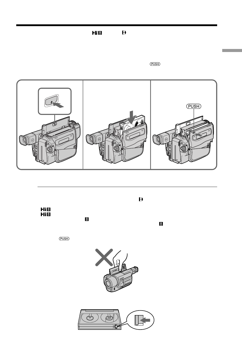 Step 2 inserting a cassette | Sony DCR-TRV120 User Manual | Page 15 / 132