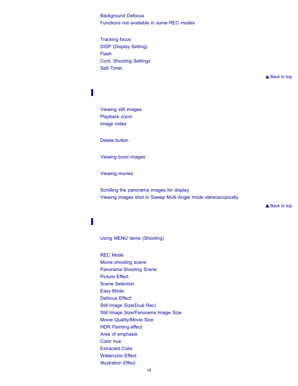 Sony DSC-WX100 User Manual | Page 15 / 257