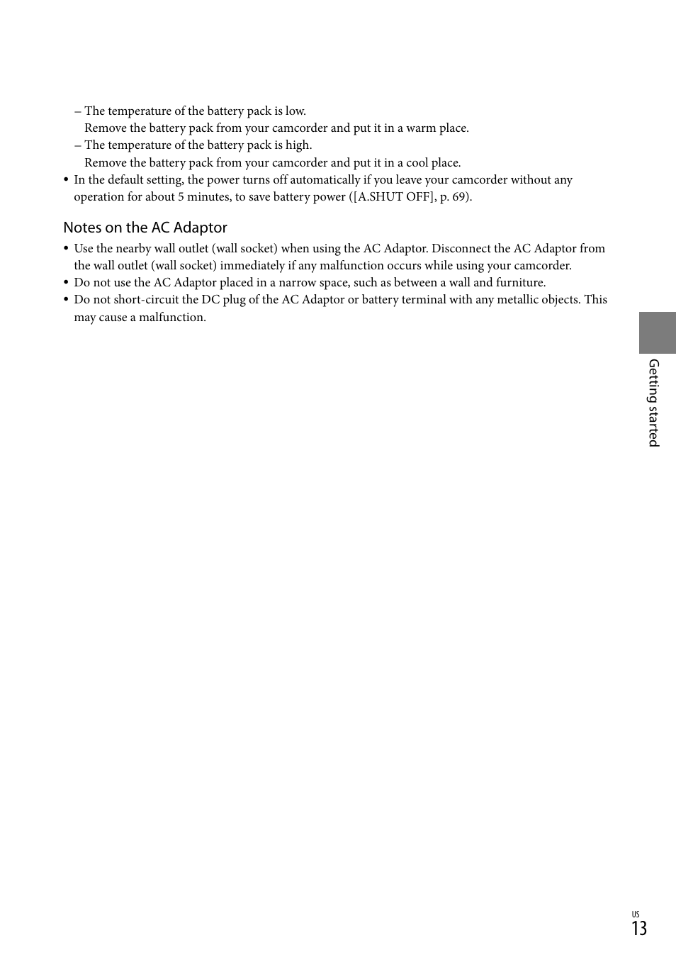 Sony DCR-SX83 User Manual | Page 13 / 96