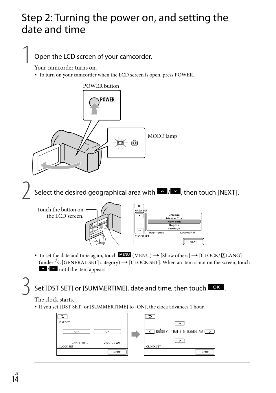 14), t | Sony DCR-SX83 User Manual | Page 14 / 96