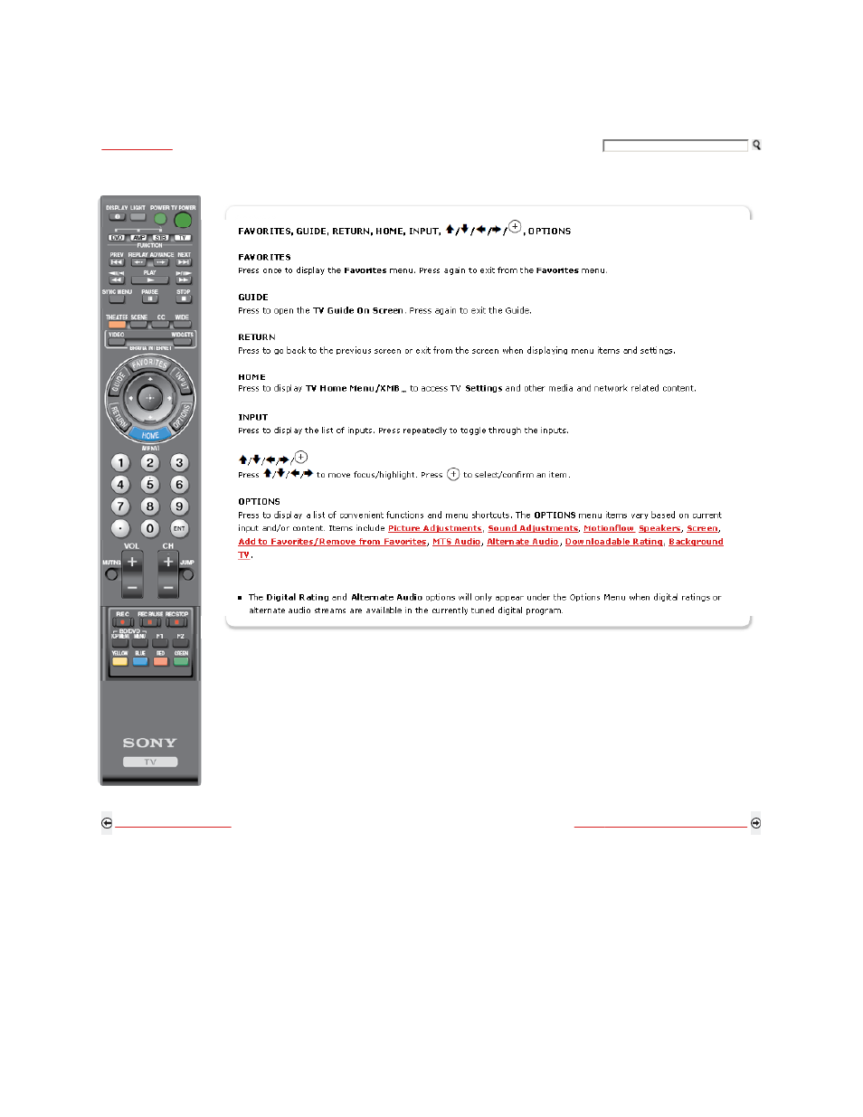 Remote control button description | Sony KDL-52Z5100 User Manual | Page 71 / 345