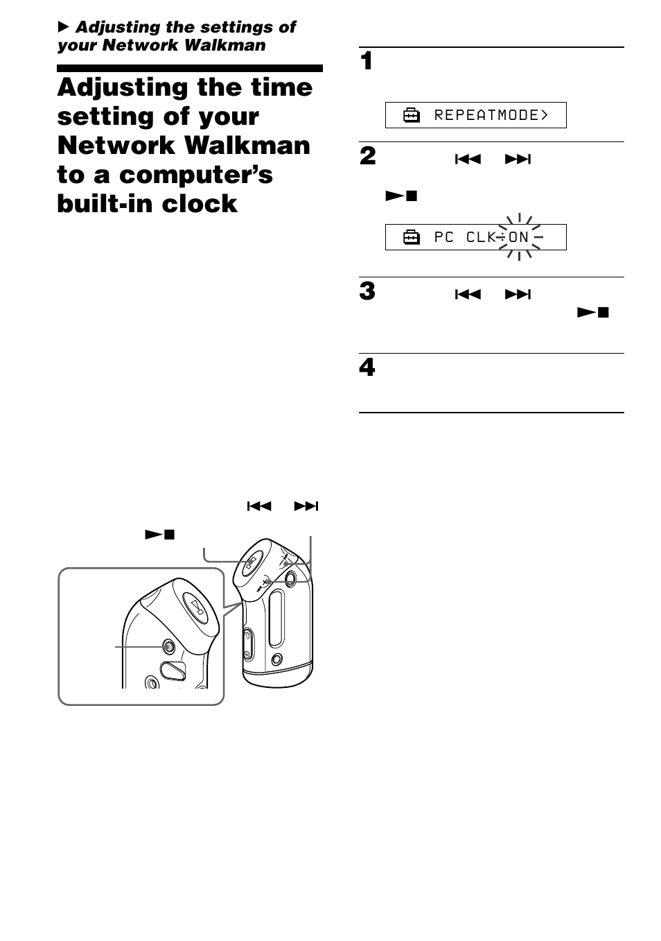 Adjusting the settings of your network walkman | Sony NW-S23 User Manual | Page 26 / 52