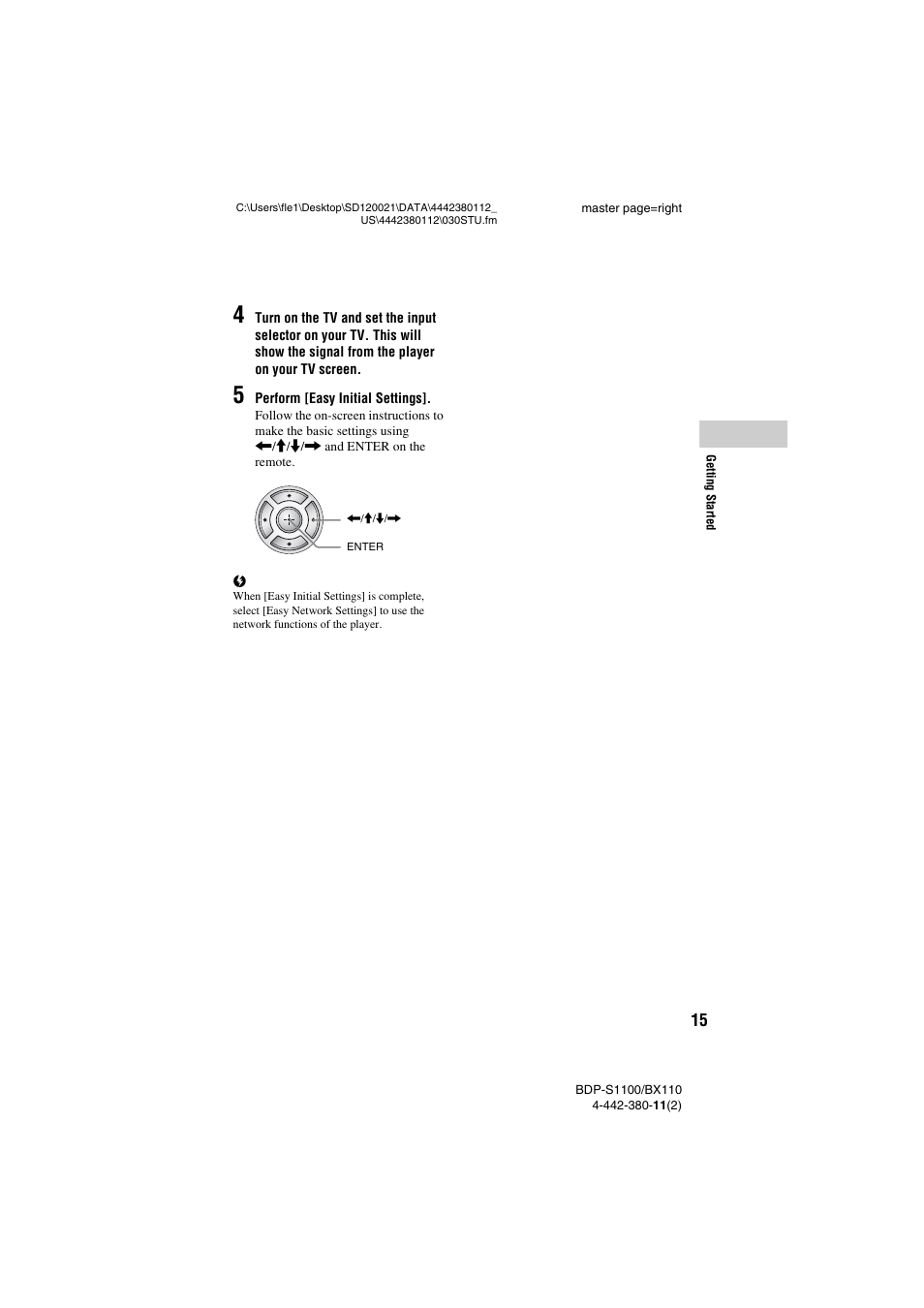 Sony BDP-S1100 User Manual | Page 15 / 36