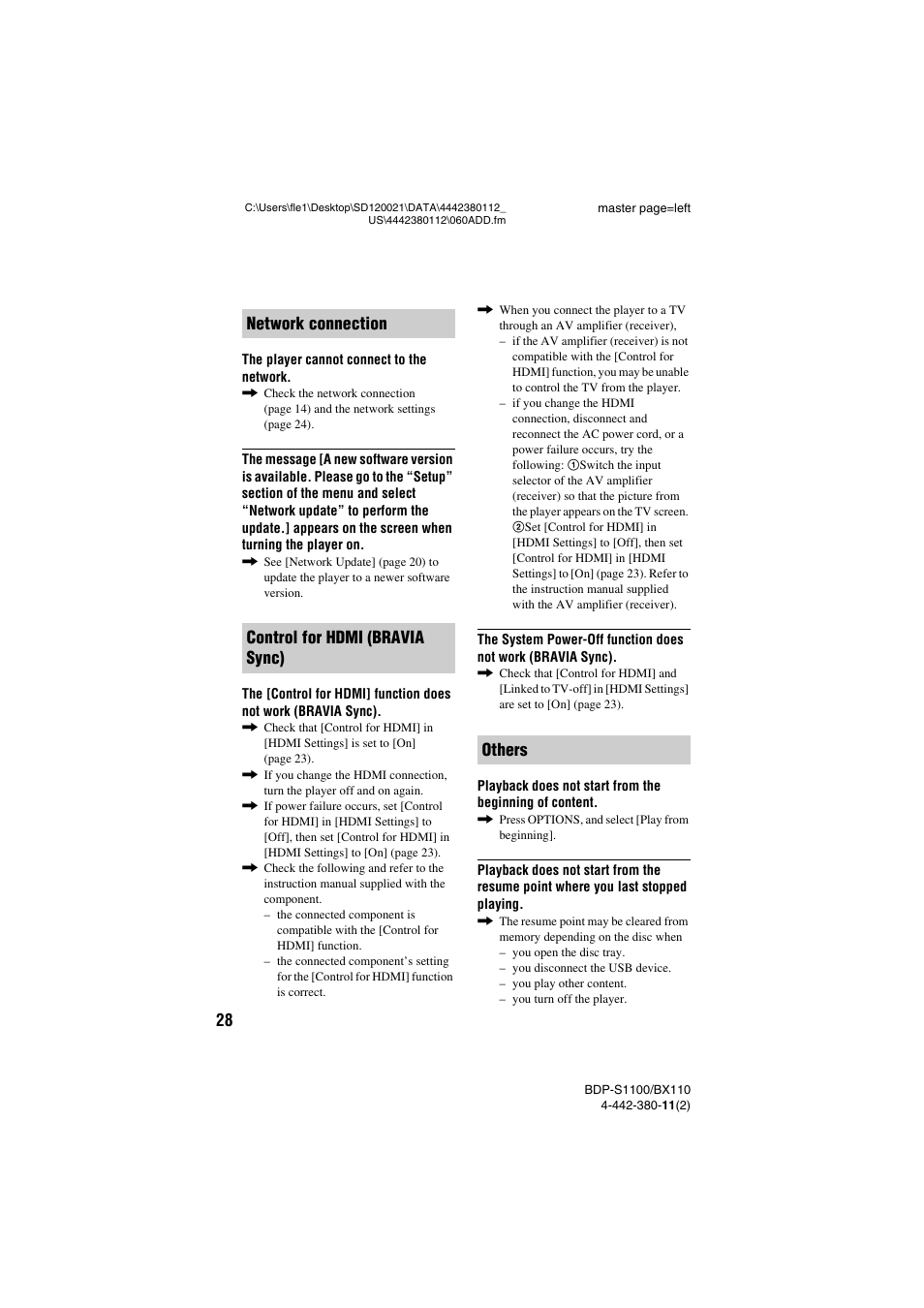 Sony BDP-S1100 User Manual | Page 28 / 36
