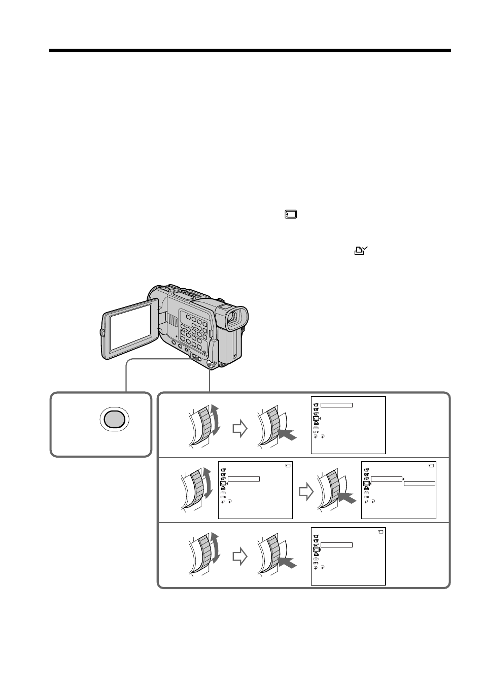 Writing a print mark – print mark, Dcr-trv17 only, Menu | Sony DCR-TRV17 User Manual | Page 146 / 180