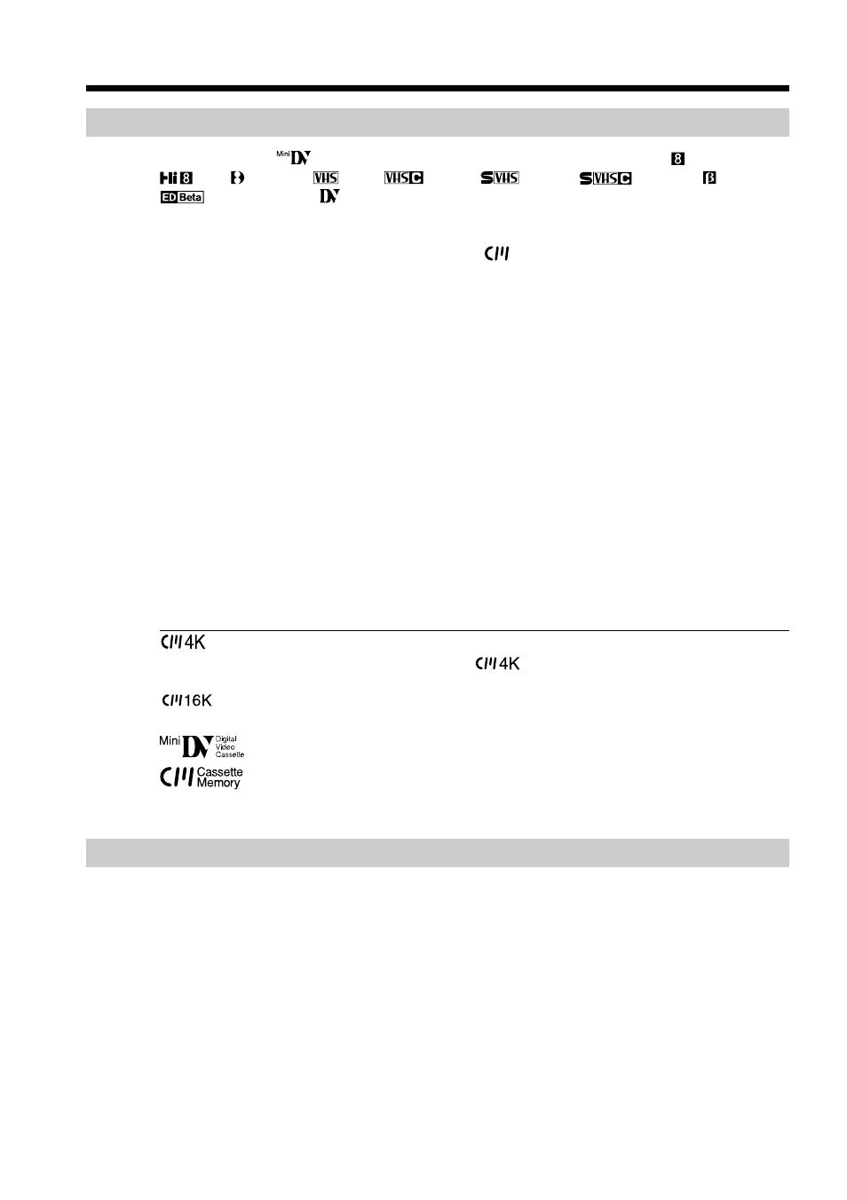 Usable cassettes | Sony DCR-TRV17 User Manual | Page 158 / 180