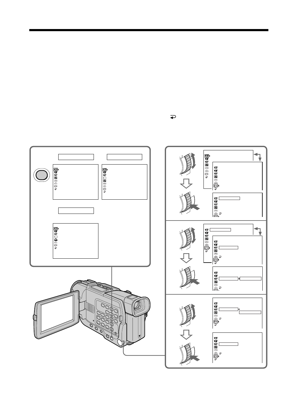 Changing the menu settings, Menu | Sony DCR-TRV17 User Manual | Page 96 / 180