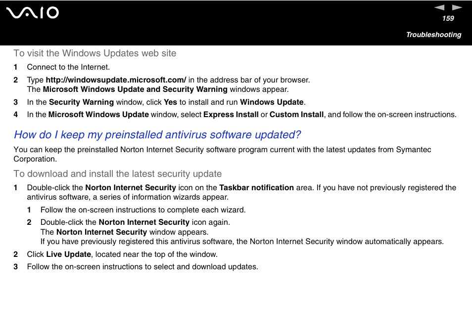 Sony VGN-S460P User Manual | Page 159 / 200