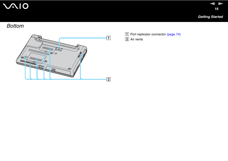 Bottom | Sony VGN-S460P User Manual | Page 16 / 200