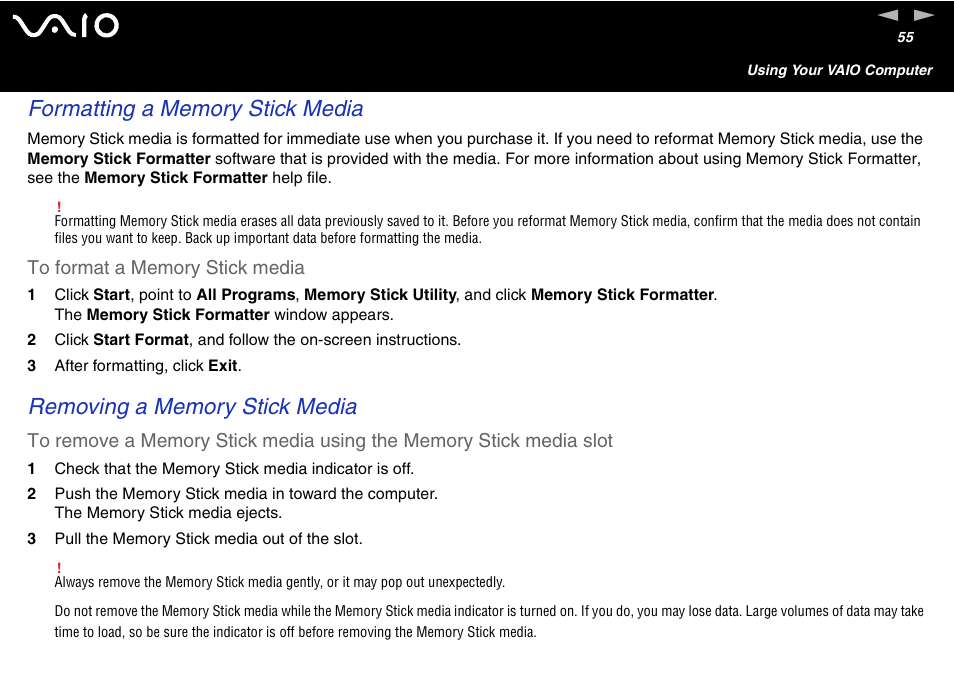 Sony VGN-S460P User Manual | Page 55 / 200